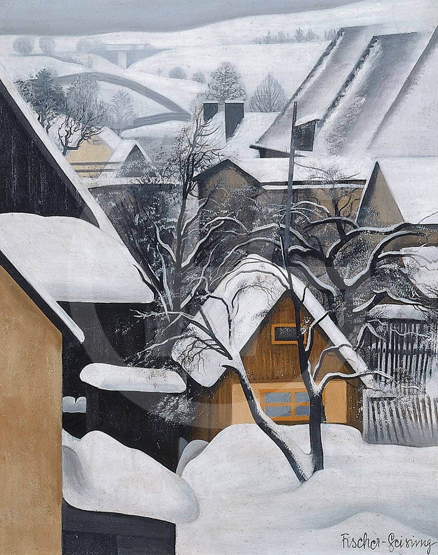 Winter in Geising (Blick aus dem Atelier)